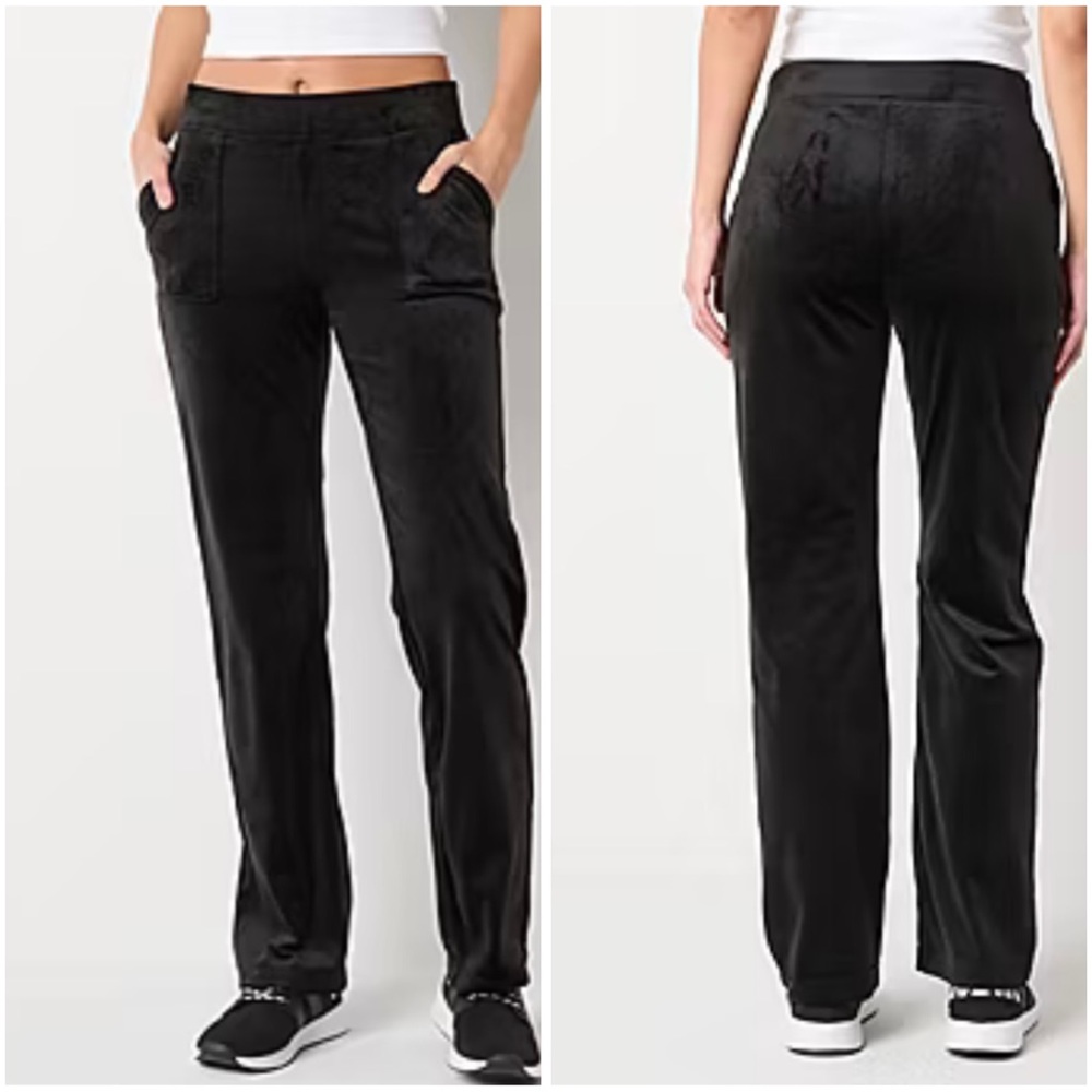 Juicy By Juicy Couture Womens High Rise Straight Track Pant Velour Size Large